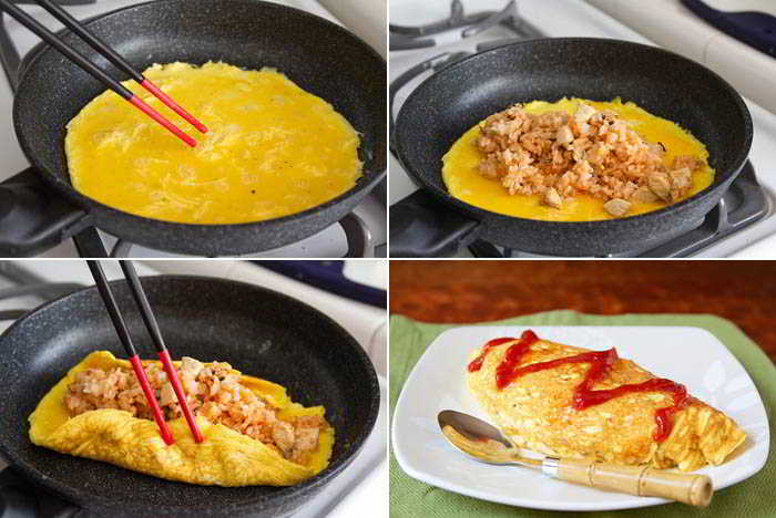 Making-omurice